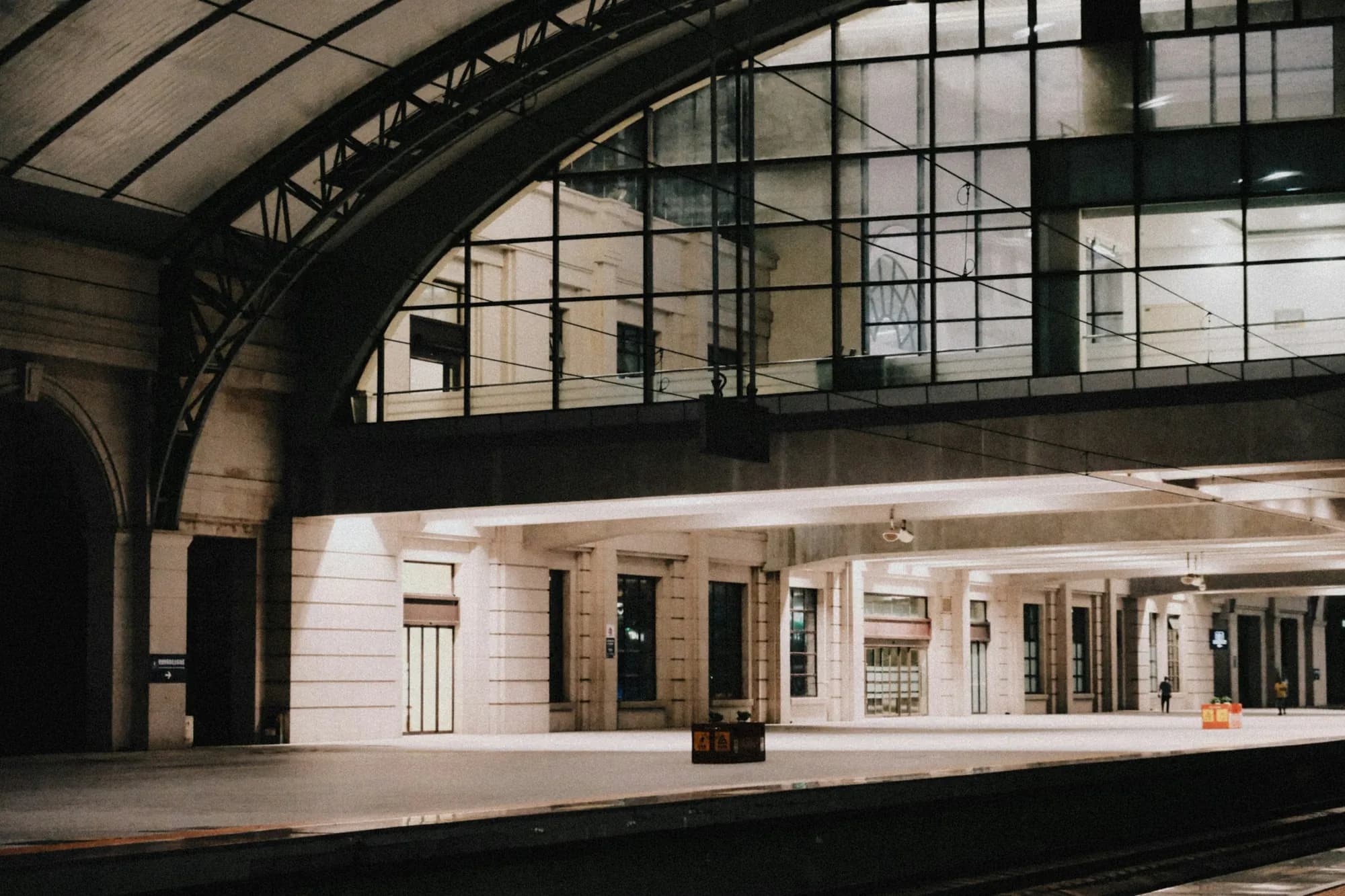 Modern railway station platform in China