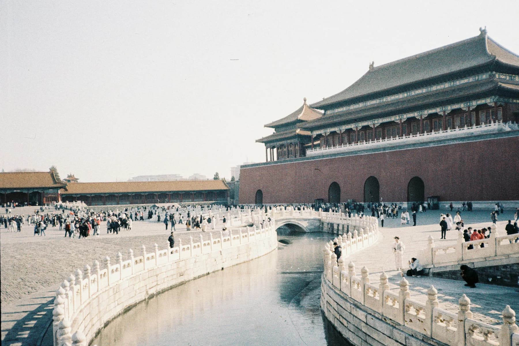 Forbidden City walls, moat, and corner tower in Beijing